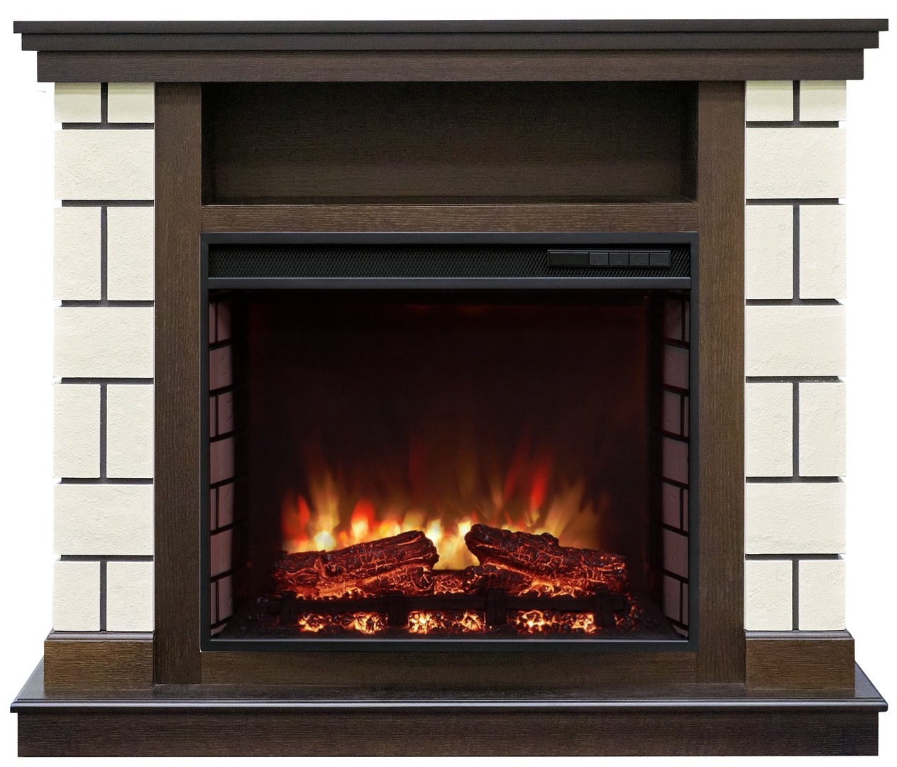 Электрокамин с широким очагом 2D Real-Flame Salerno 25.5 AO-215 с очагом RICH 25.5
