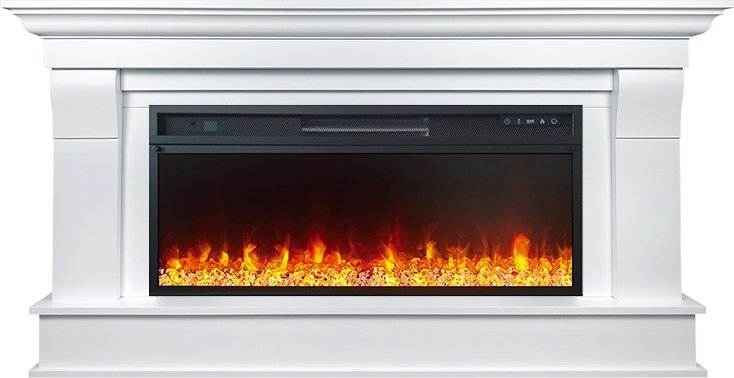 Линейный электрокамин Royal Flame Monaco 42 (белый) с очагом Vision 42 LED