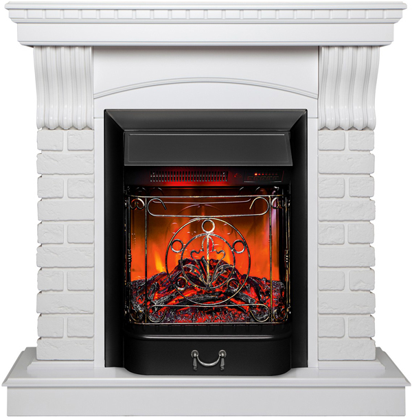 Электрокамин с классическим очагом 2D Real-Flame JAZZ STD WT-P511 с очагом MAJESTIC LUX BL RC