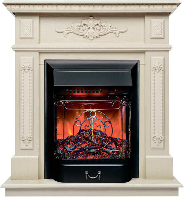 Электрокамин с классическим очагом 2D Real-Flame Lilian STD WT-F617 с очагом MAJESTIC LUX BL RC