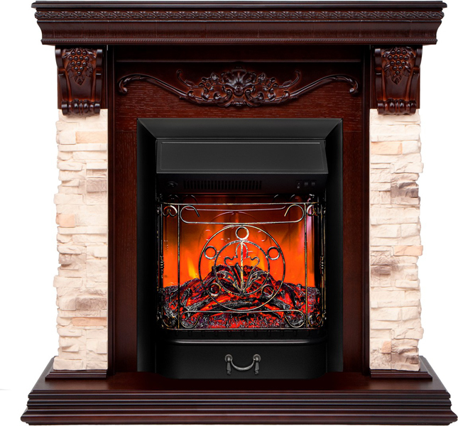 Электрокамин с классическим очагом 2D Real-Flame PATRICIA STD NT-317 с очагом MAJESTIC LUX BL RC