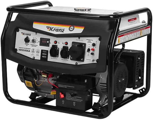 Бензиновый генератор KRANZ KR5500EA, 5,5кВт, 230В, 25л