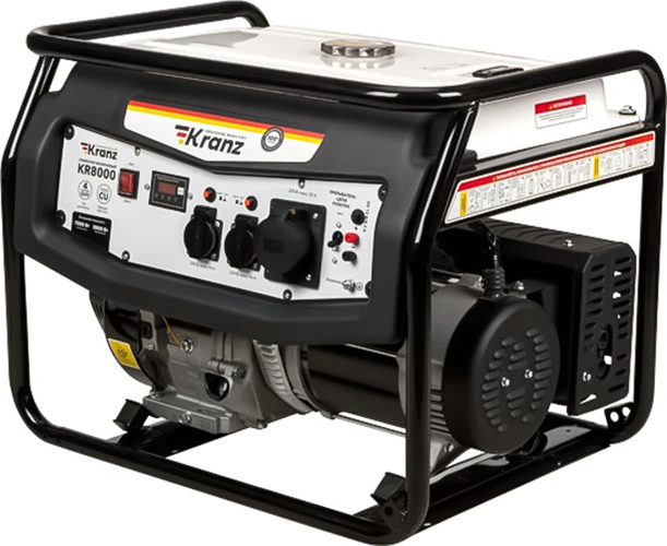 Бензиновый генератор KRANZ KR8000, 8кВт, 230В, 25л