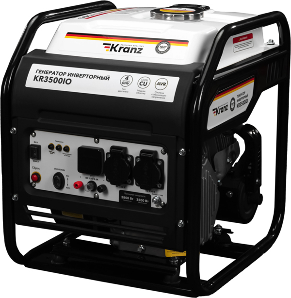 Бензиновый генератор KRANZ KR3500IO, 3,5кВт, 230В, 7л