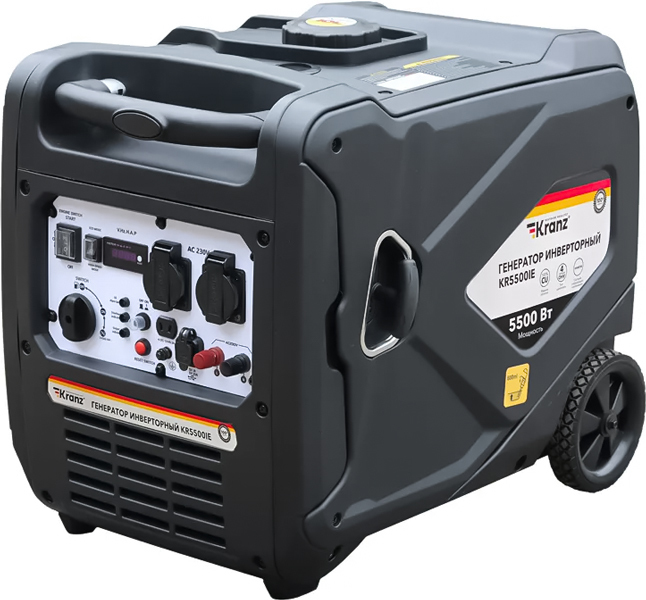 Бензиновый генератор KRANZ KR5500IE, 5,5кВт, 230В, 10л