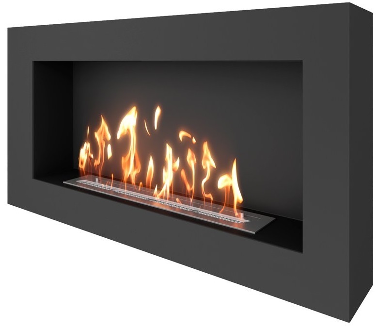 Настенный биокамин SteelHeat WALL GRAND 1200 черный