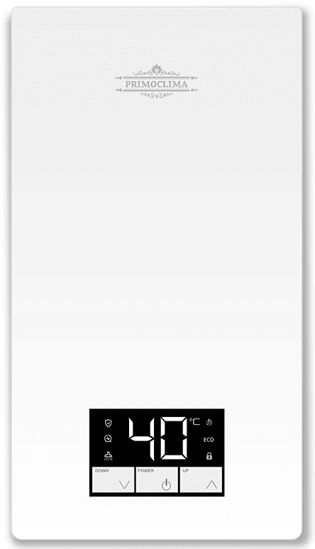 Электрический проточный водонагреватель 6 кВт Primoclima ZENITH 7 кВт, Wi-Fi, белый