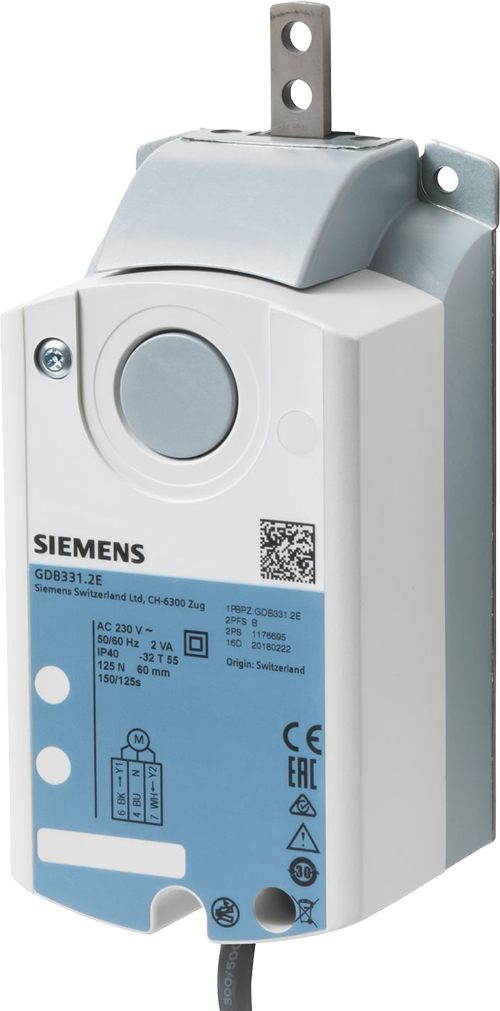 Привод воздушной заслонки Siemens GLB331.2E