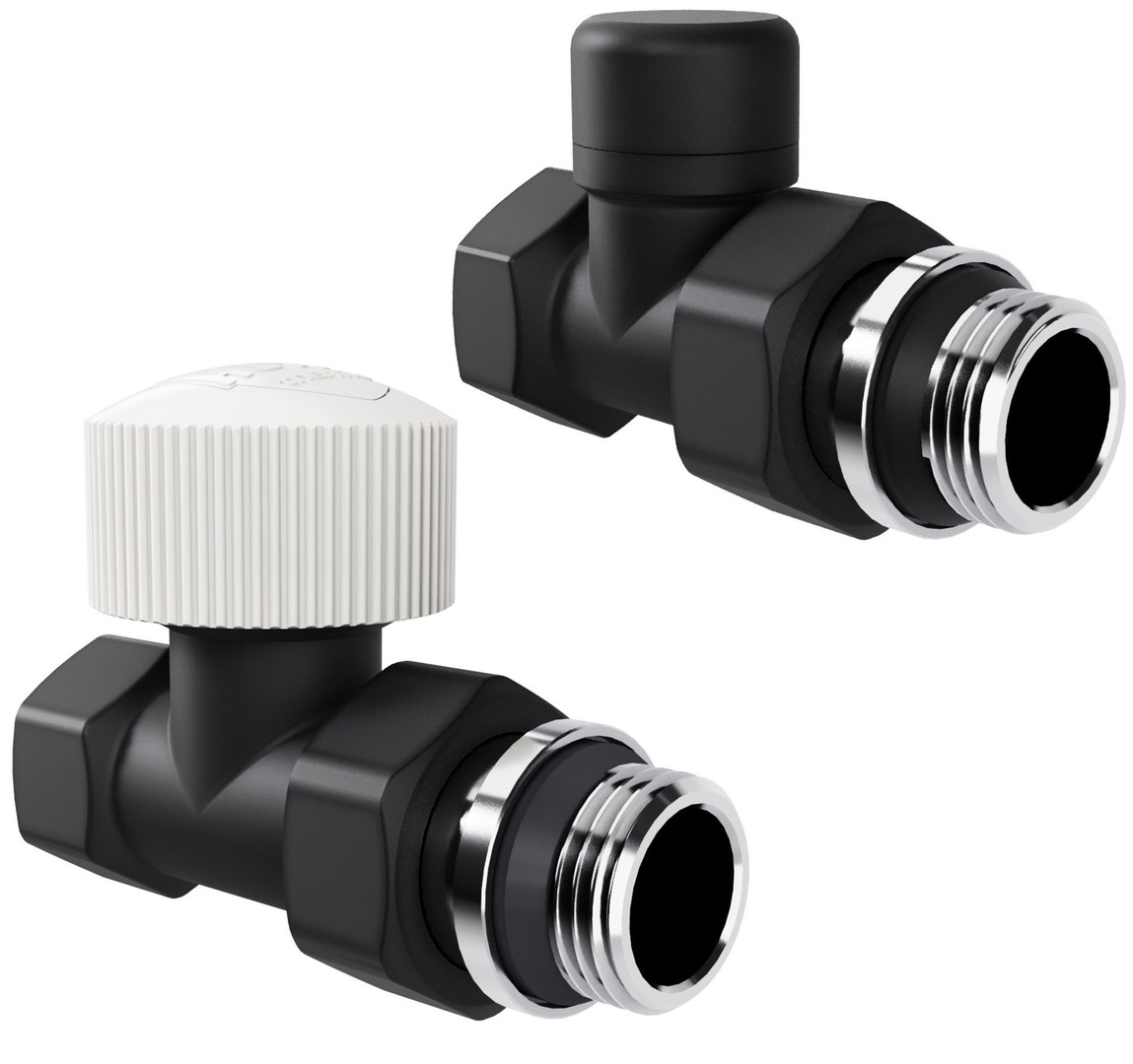Набор термостатический Royal Thermo Design 1/2"М30х1,5 (Черный), прямой