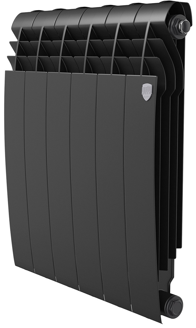 Биметаллический радиатор Royal Thermo BILINER B 500 Чёрный - 6 секц.
