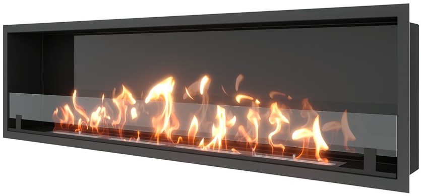 Настенный биокамин SteelHeat LEADER 1600 LITE встраиваемый Стекло + Стемалит