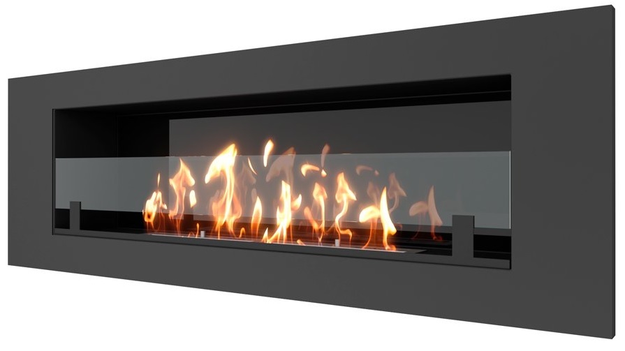 Настенный биокамин SteelHeat LONG 1200 LITE Small встраиваемый Стекло + Стемалит