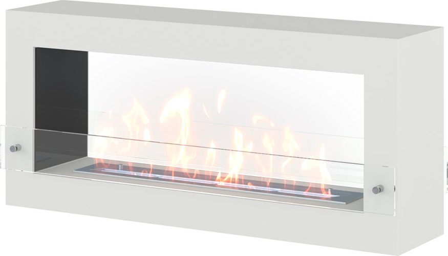 Настенный биокамин SteelHeat FRAME ONE 1000 белый Стекло + Стемалит