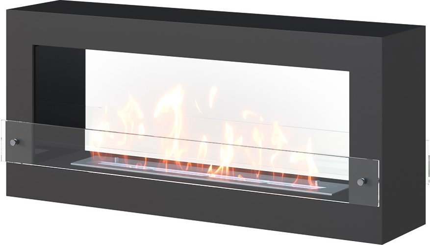 Настенный биокамин SteelHeat FRAME ONE 1000 черный Стекло + Стемалит
