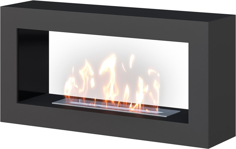 Настенный биокамин SteelHeat FRAME ONE 900 черный Стемалит