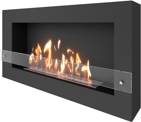 Настенный биокамин SteelHeat WALL GRAND 1200 черный Стекло