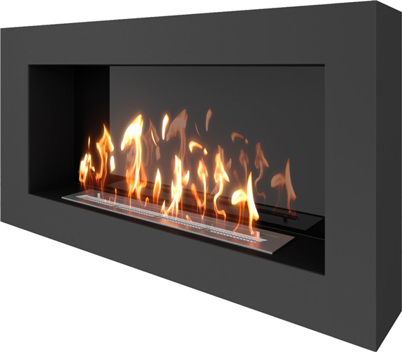 Настенный биокамин SteelHeat WALL GRAND 1200 черный Стемалит