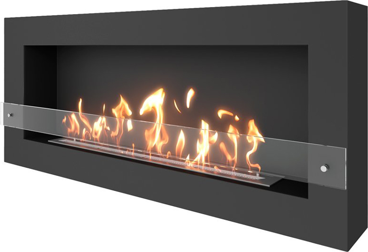 Настенный биокамин SteelHeat WALL GRAND 1500 черный Стекло