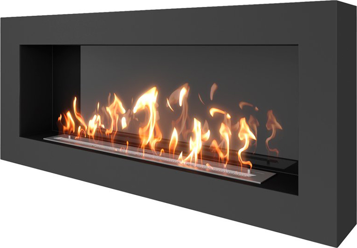Настенный биокамин SteelHeat WALL GRAND 1500 черный Стемалит