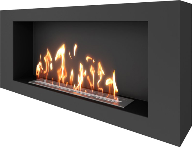 Настенный биокамин SteelHeat WALL LONG 1200 черный