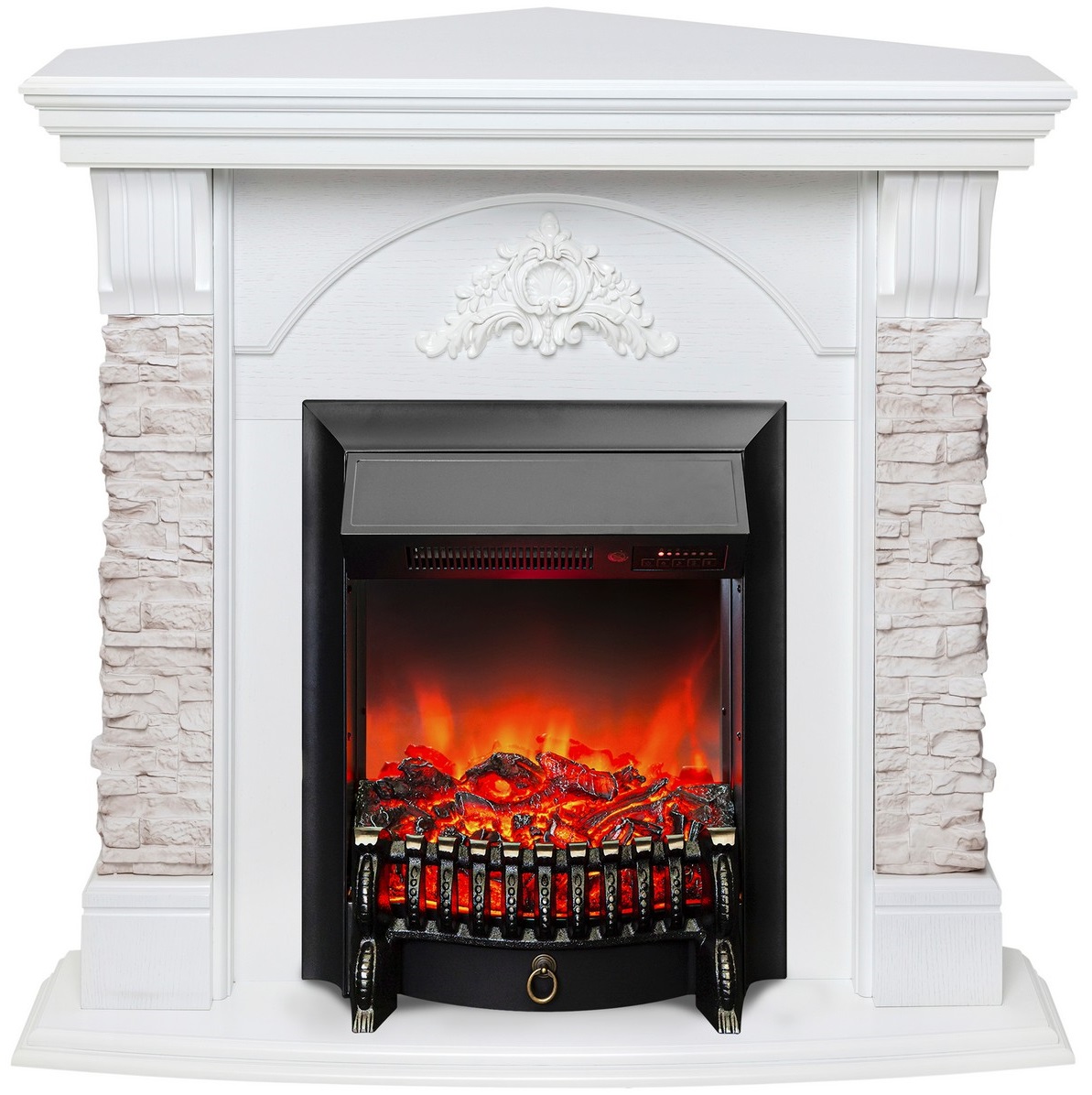 Угловой электрокамин Real-Flame ATHENA CORNER STD/25,5 WT-511 с очагом FOBOS LUX RC