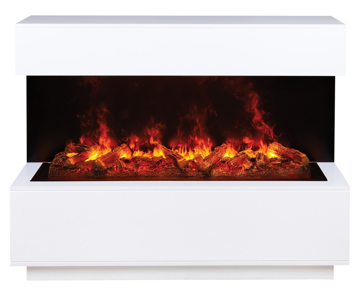 Электрокамин Real-Flame MODERN CST1000 WT-P511 с очагом CASSETTE 1000 с дровами