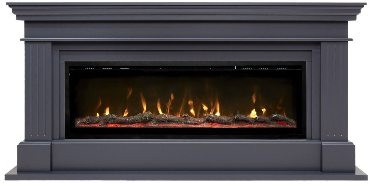 Линейный электрокамин Real-Flame ONTARIO J52/JF52/PRM50/SF50/E50 GR-P718 с очагом SAFITA 50