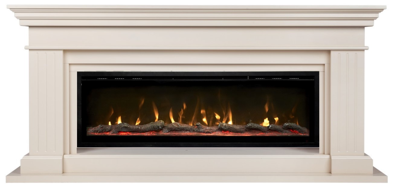 Линейный электрокамин Real-Flame ONTARIO J52/JF52/PRM50/SF50/E50 WT-P614 с очагом SAFITA 50