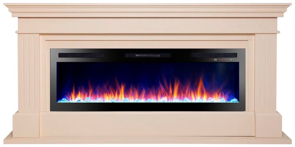 Линейный электрокамин Real-Flame ONTARIO J52/JF52/PRM50/SF50/E50 WT-P614 с очагом EMERALD 50