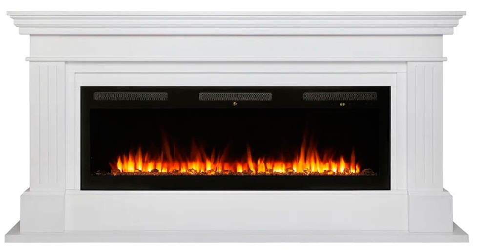 Линейный электрокамин Real-Flame ONTARIO J52/JF52/PRM50/SF50/E50 WT-P511 с очагом EMERALD 50