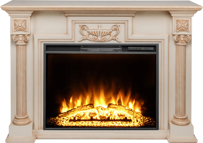 Электрокамин Real-Flame LONDON 33 WT-619B с очагом AQUAMARINE 33