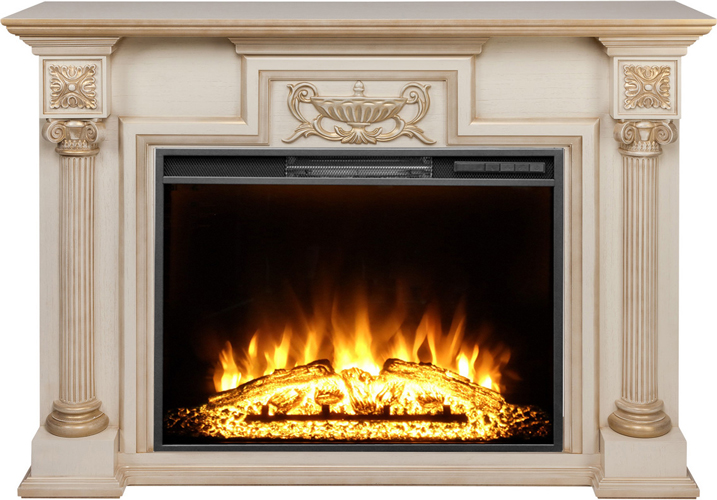 Электрокамин Real-Flame LONDON 33 WT-659G с очагом AQUAMARINE 33
