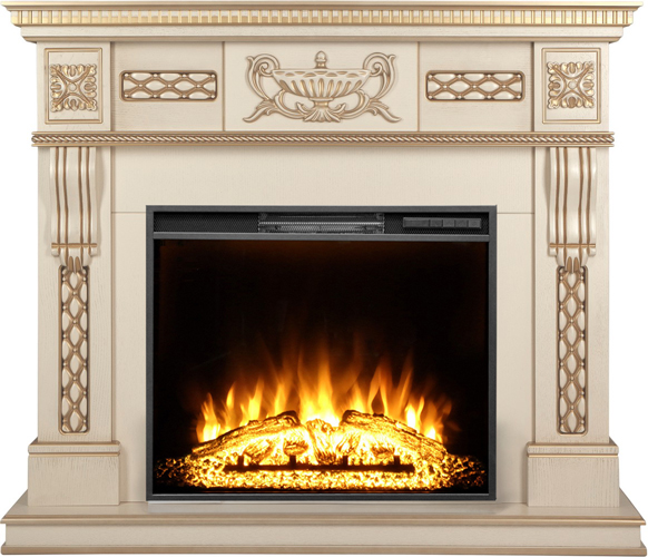 Электрокамин Real-Flame CORSICA LUX 25,5/26 WT-659G с очагом AQUAMARINE 26