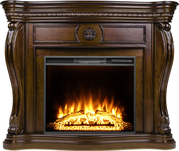 Пристенный электрокамин Real-Flame BARCELONA 26/33 AO-255 с очагом AQUAMARINE 26
