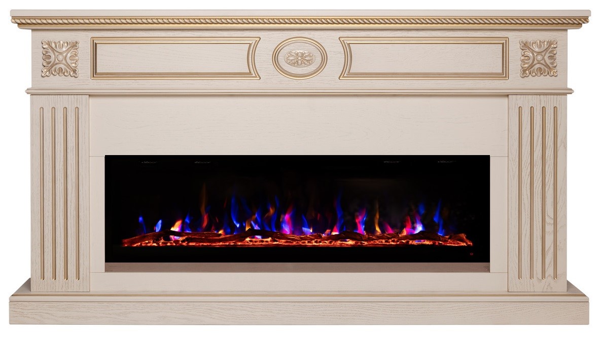 Линейный электрокамин Real-Flame SIENA S50/SF50 WT-619G с очагом SAFITA 50
