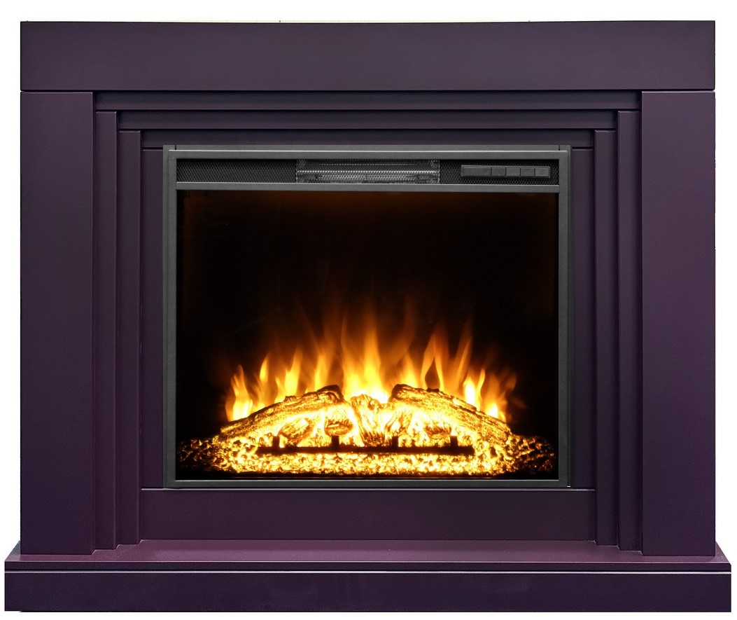 Пристенный электрокамин Real-Flame STANLEY 26/CST630 PLUM с очагом AQUAMARINE 26