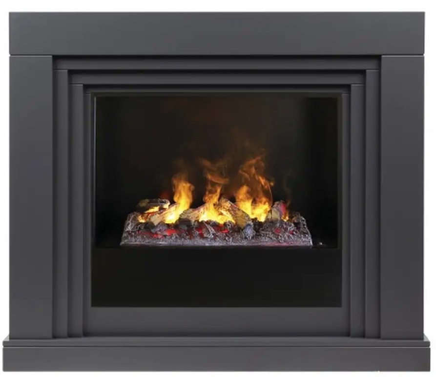 Пристенный электрокамин Real-Flame STANLEY 26 GR-P718 с очагом CASSETTE 630 с дровами