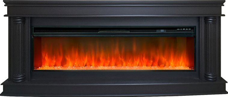 Линейный электрокамин Royal Flame Rome 60 Темный шоколад с очагом Vision 60 LED