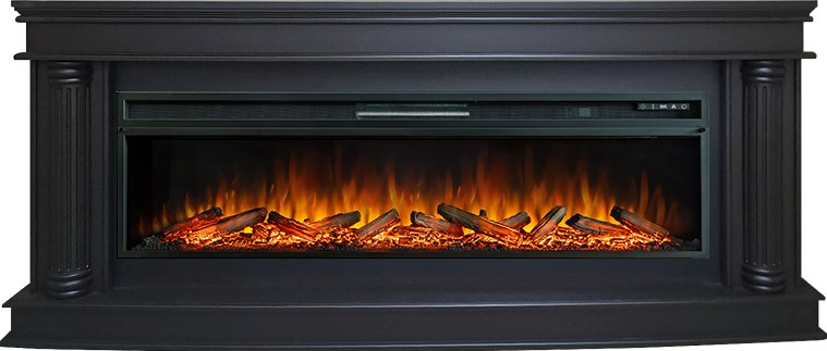 Линейный электрокамин Royal Flame Rome 60 Темный шоколад с очагом Vision 60 LOG LED