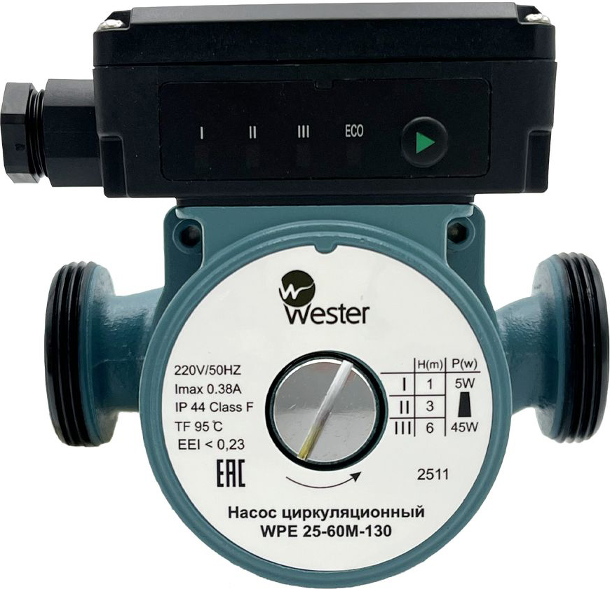 Циркуляционный насос Wester WPE 25-60M 130 мм
