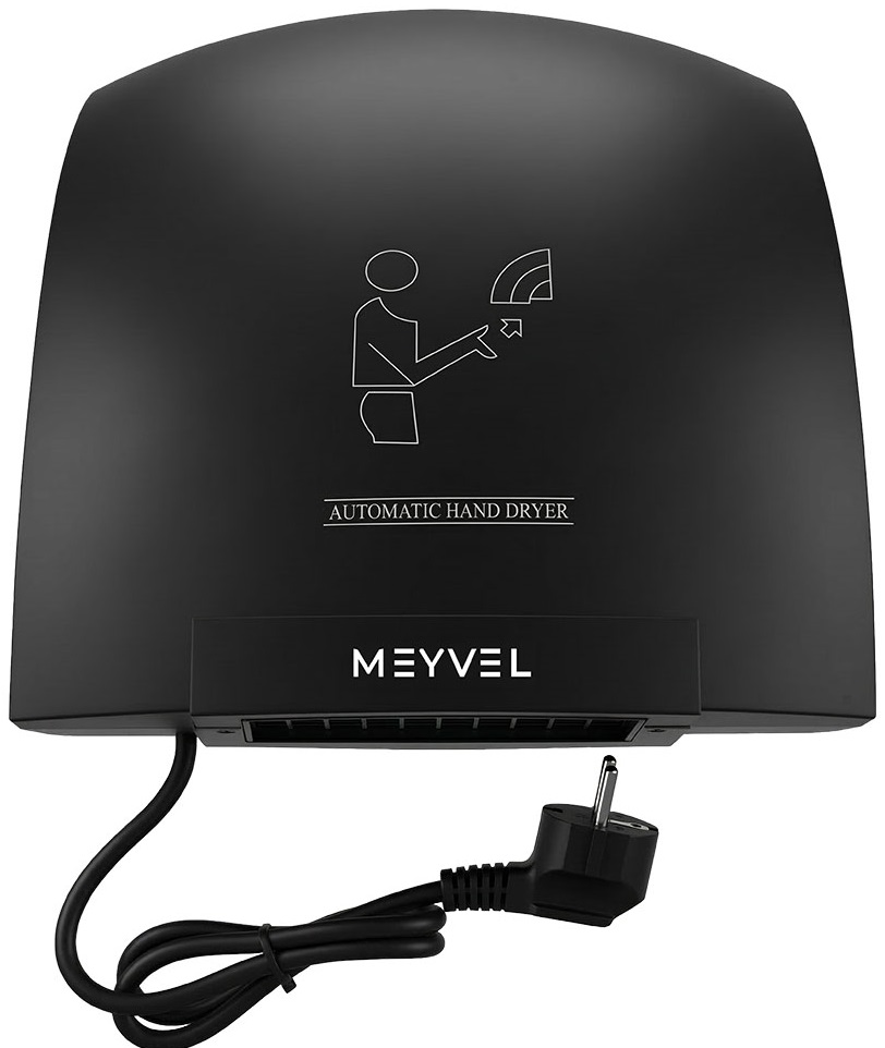 Пластиковая сушилка для рук MEYVEL MH1-1800P1 (Black)