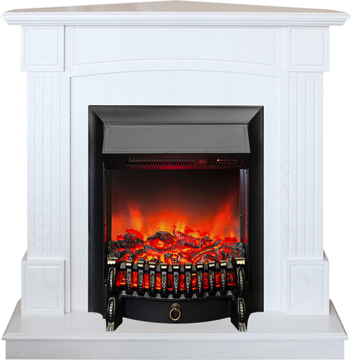 Угловой электрокамин Real-Flame ANDREA CORNER STD WT-F513 с очагом FOBOS LUX RC