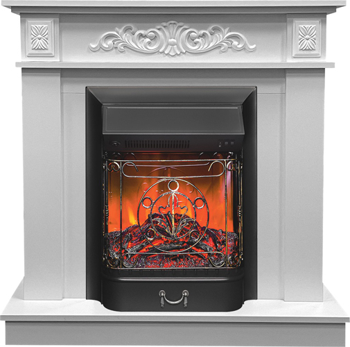 Пристенный электрокамин Real-Flame АФРОДИТА STD WT-LCB510 с очагом MAJESTIC LUX RC