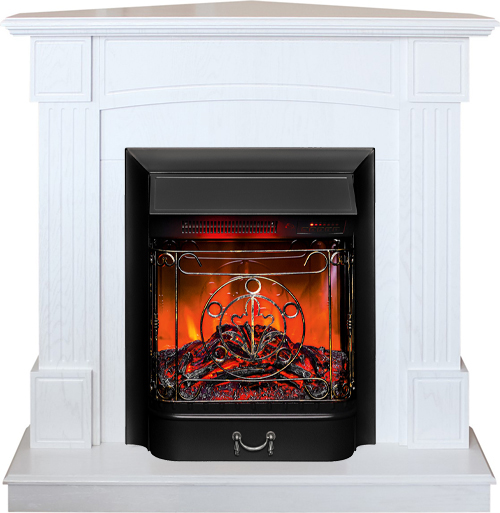 Угловой электрокамин Real-Flame ANDREA CORNER STD WT-F513 с очагом MAJESTIC LUX