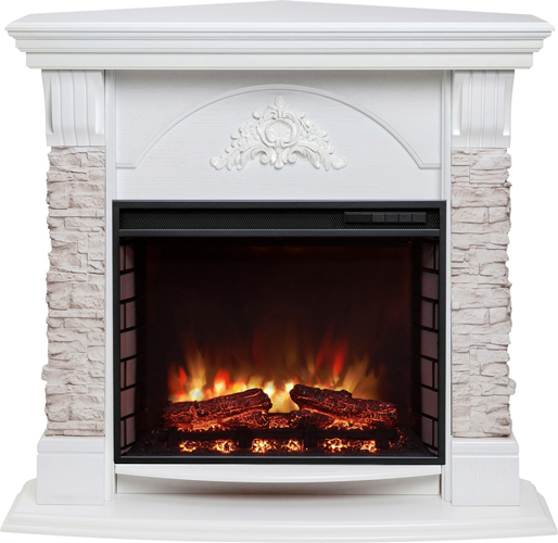 Угловой электрокамин Real-Flame ATHENA CORNER STD/25,5 WT-511 с очагом RICH 25.5
