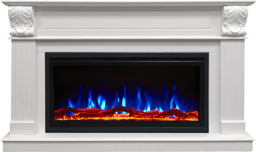 Пристенный электрокамин Real-Flame ГЛОРИЯ SF36/PRM36 WT-F514 с очагом SAFITA 36