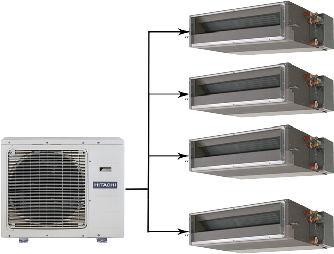 Мульти сплит-система Hitachi RAM-110NP5E/RAD-18QPE/RAD-25RPE/RAD-35RPE/RAD-50RPE