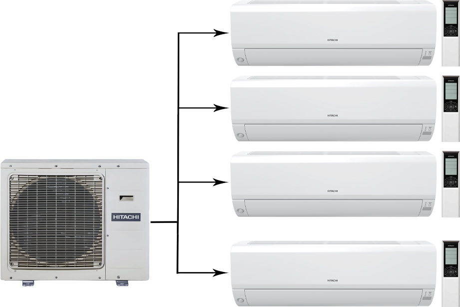 Мульти сплит-система Hitachi RAM-110NP5E/4xRAK-35RPE