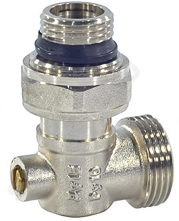 Двухтрубный узел нижнего подключения OGINT Ду15 Ру10 1/2x3/4 ЕК угловой в/к