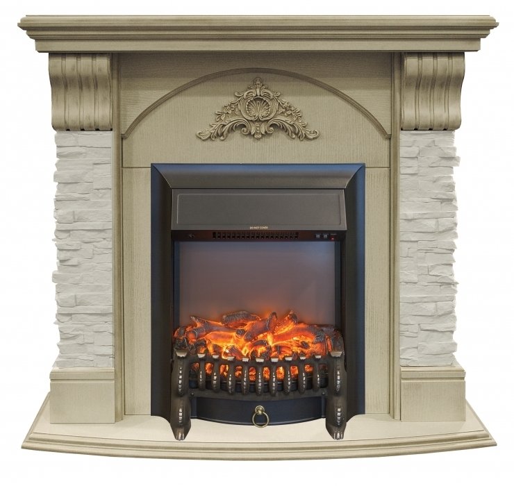 Электрокамин с классическим очагом 2D Real-Flame Athena STD/EUG WT-619G с очагом FOBOS LUX BL